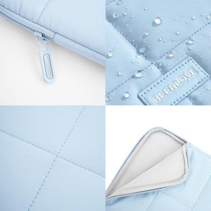 Puffy Laptop Sleeve 14 Inch Matte Blue, Waterproof Carrying Case Bag for Women, Fluffy Computer 14 HP Case, Compatible with MacBook Pro 14 Inch, MacBook Air M2 M1, Asus/Dell XPS/Lenovo - color: Matte Blue, size: 14-inch