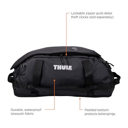 Thule Chasm Duffel bag, Weather-resistant materials, Easy packing, Converts to backpack, Internal pockets, Travel-ready - color: BLACK, size: 40L