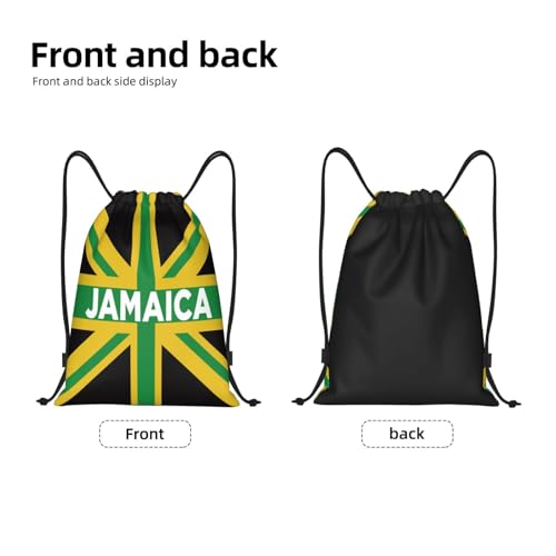 Jamaican Flag Jamaica Drawstring Bags Backpack Bag Sport Gym Sack String Bag Yoga Dance Travel Bag For Men Women - color: Black44