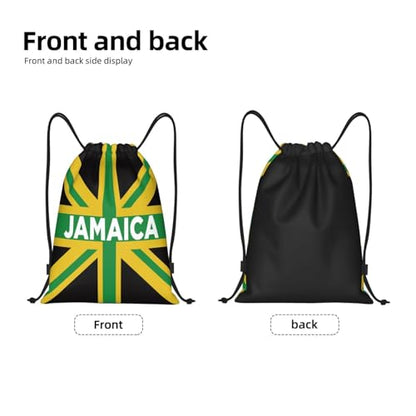 Jamaican Flag Jamaica Drawstring Bags Backpack Bag Sport Gym Sack String Bag Yoga Dance Travel Bag For Men Women - color: Black44