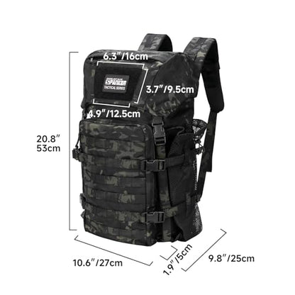 EXCELLENT ELITE SPANKER 40L Camping Hiking Backpack for Men and Women Tactical Military Backpack Large Rucksack for Outdoor Activities Travel Backpacking(MCB) - color: Multicam Black