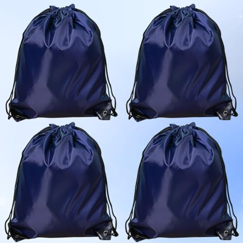 Drawstring Backpack 4PCS Bulk String Backpack Drawstring Bags Sport Gym Cinch Bag Nylon String Bag for Women Men (Blue 4PCS) - color: Blue 4pcs
