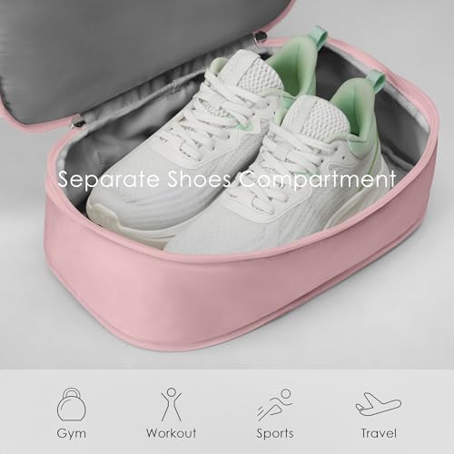Uselike Gym Backpack for Women Men, Lightweight Gym Bag with Shoe Compartment, Waterproof Workout Backpack with Wet Pocket - color: Pink