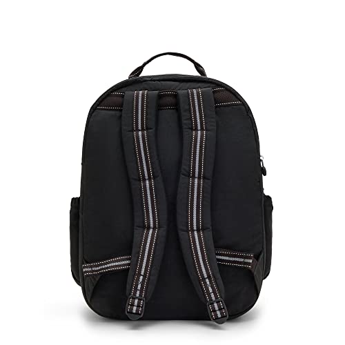 Kipling Women's Seoul Extra Large 17” Laptop Backpack, Durable, Roomy with Padded Shoulder Straps, School Bag - color: True Black, size: 13.5''L x 17.75''H x 9''D