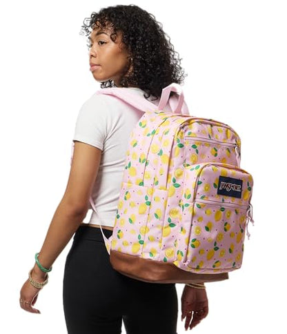 JanSport Cool Backpack with 15-inch Laptop Sleeve, Large Computer Bag Rucksack with 2 Compartments, Ergonomic Straps, Lemonade Stand - color: Lemonade Stand Pink Ice/Yellow/Green
