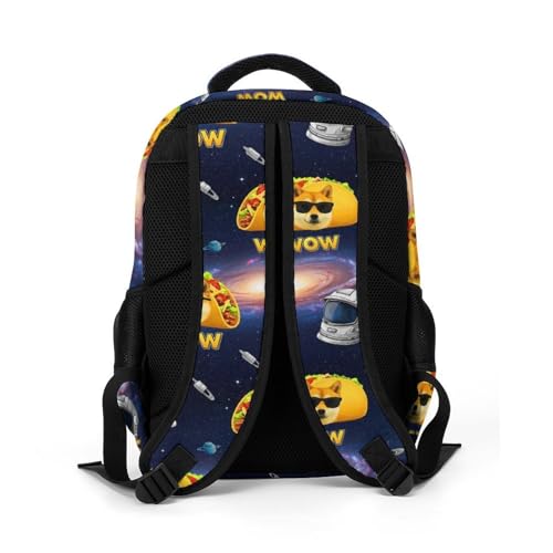 Travel Backpack Purse for Women, Galaxy Space Shiba Inu Dog Cute Laptop Backpack with Tumbler Holder for Nurse Teacher College Work Casual Daypack - color: Pattern (272)