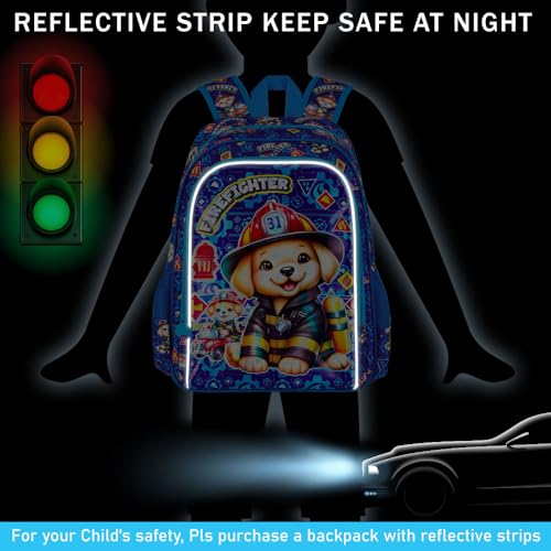 16" Boys Backpack, 3Pcs Dog Bookbag with Lunch Box, Kids School Backpacks Set for Elementary Preschool Kindergarten(Blue) - color: Dog Blue