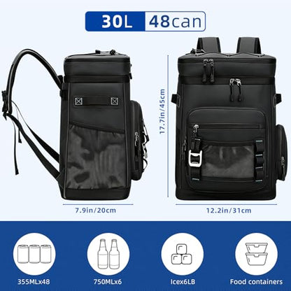 Large Insulated Cooler Backpack - 48 Cans Leak Proof Soft Backpack