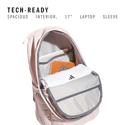 adidas Classic 3-Stripe Backpack for Laptop, School and Travel, 28L - color: Silver Violet Purple/Grey Four/5.0