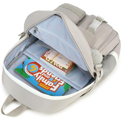 Spotted Tiger School Backpack for Girls Backpack with Lunch Box Anime Bookbag Set School Bag Kawaii Backpacks for Girls Teens (Grey) - color: Grey