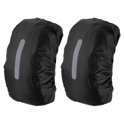 PATIKIL Waterproof Backpack Rain Cover, Non-Slip Backpack Cover with Vertical Reflective Strap Stay Dry - color: Black/Black, size: XL(65-75L)