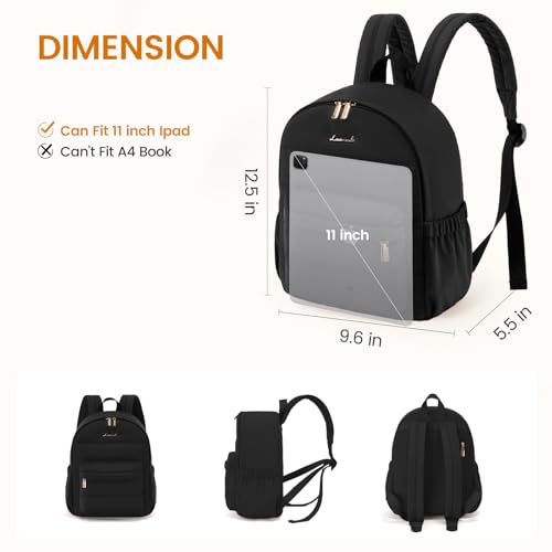LOVEVOOK Mini Backpack Purse for Women, Small Puffer Lightweight Backpack, Casual Daily Daypack Purse for Women, back pack with Anti-theft Pocket for Travel-Black - color: Black