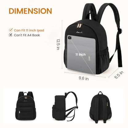 LOVEVOOK Mini Backpack Purse for Women, Small Puffer Lightweight Backpack, Casual Daily Daypack Purse for Women, back pack with Anti-theft Pocket for Travel-Black - color: Black