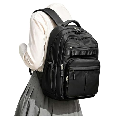Black Backpack for School, High School Bookbag Back Pack for Teens Girls Boys, Lightweight College Backpack Book Bag for Women Men, Simple Casual Daypack Backpack Mochilas Escolares para Adolescentes - color: A2-black