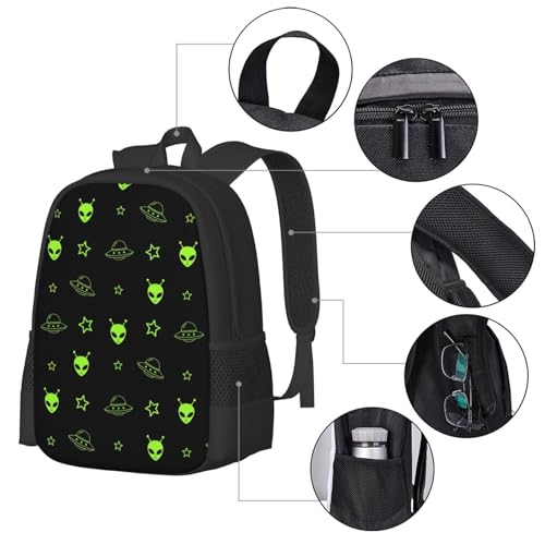 Sturdy Polyester Shoulder Pack Galaxy Alien, Anti Theft Spacious Camping Rucksack Casual Daily Bag for Men Women Fitness Outdoor Activity - color: Design (1029)
