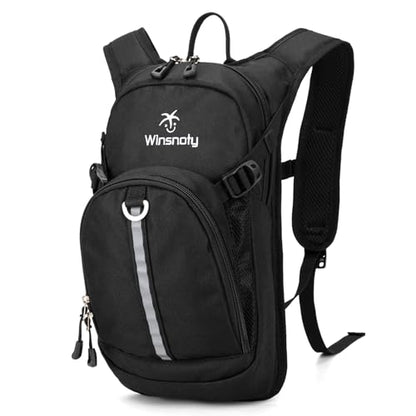 Kids Hydration Backpack, Water Hiking Backpack for Boys or Girls with 1.5L Reservoir Bladder - color: Black