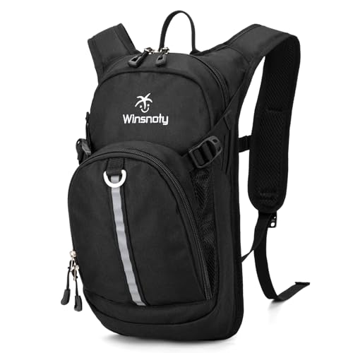 Kids Hydration Backpack, Water Hiking Backpack for Boys or Girls with 1.5L Reservoir Bladder - color: Black