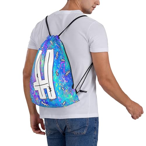 Drawstring Backpack Bag Sport Gym Sackpack Initial Blue Draw String Cinch Bags Bulk String Backpack Storage Bag for Women Men Letters H - color: Letters H
