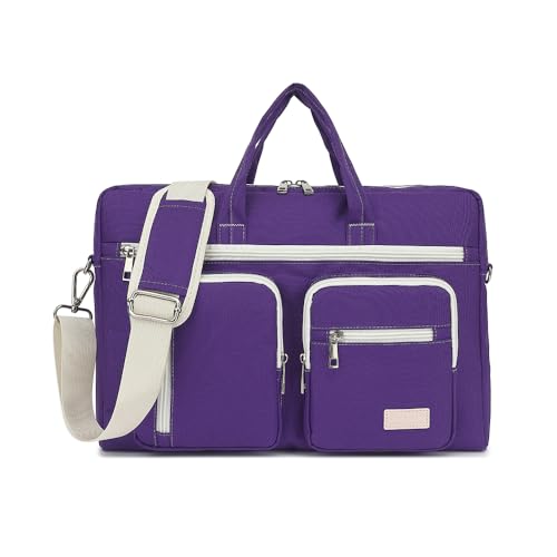 15-15.6 inch Laptop Shoulder Bag, for MacBook Pro 16, Hp Lenovo Dell 14 inch Waterproof Messenger Bag Case Sleeve (purple) - color: Purple