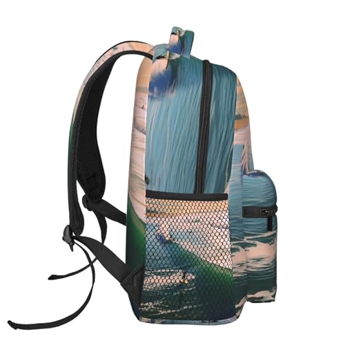 Travel Backpack Beach Surf Carry on Backpack Lightweight Business 15.6inch Laptop Backpack for Men Women - color: Beach Surf