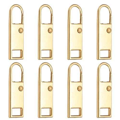 uxcell 8Pcs Zipper Pull Replacement, Metal Zipper Handle Mend Fixer Tab Repair for Luggage Suitcase Backpack Jacket Bags Boots Coat Handbags, Gold Medium - color: Gold, size: Medium