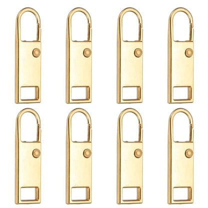 uxcell 8Pcs Zipper Pull Replacement, Metal Zipper Handle Mend Fixer Tab Repair for Luggage Suitcase Backpack Jacket Bags Boots Coat Handbags, Gold Medium - color: Gold, size: Medium