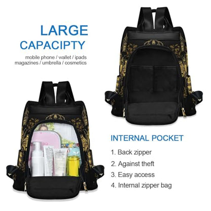 MNSRUU Backpack Womens, Anti-Theft Womens Backpack Travel Handbags Shoulder Bag Honey Bee with Wings Spread Carry On Ladies Rucksack Fashion Casual Daypack, Hairball Pendant - color: Bee I14314