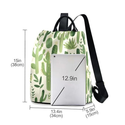 ALAZA Green Plants Cactus Trips Hiking Camping Rucksack Pack for Women - color: multicolor 21