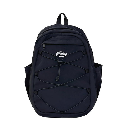 Trendy Casual Backpack for Everyday Use – Large Capacity Nylon Travel Daypack with Ergonomic Shoulder Straps, Water-Resistant and Lightweight Design(Black)