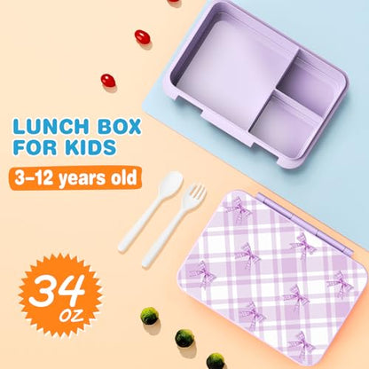ACESAK 5PCS Backpack for Girls with Bento Box & 14oz Insulated Water Bottle - Cute School Girls Backpacks for Elementary Preschool Middle with Lunch Bag Pencial Case, Back To School (Black Purple) - color: Black Purple