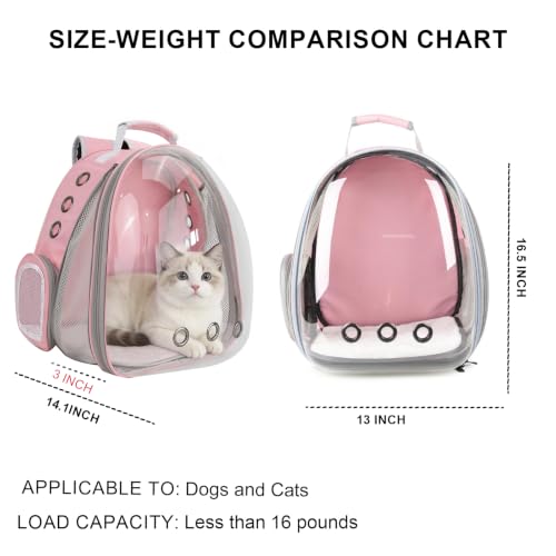 Cat Backpack Carrier, Front Expandable Expandable Bubble Pet Backpack, Ventilated Transparent Capsule Dog Backpack for Small Cats Dogs Birds Bunny, Airline Approved - color: FrontExpand-PK