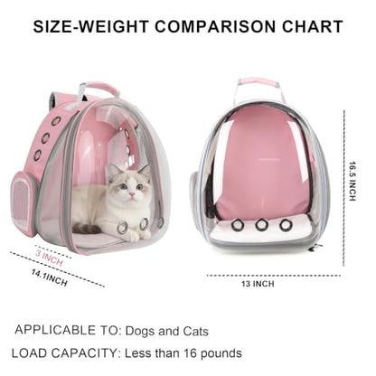 Cat Backpack Carrier, Front Expandable Expandable Bubble Pet Backpack, Ventilated Transparent Capsule Dog Backpack for Small Cats Dogs Birds Bunny, Airline Approved - color: FrontExpand-PK