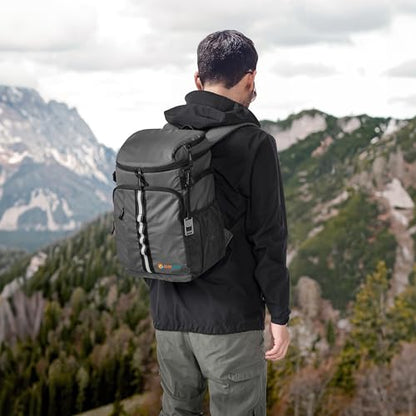 SUN CUBE Cooler Backpack 33 Can, Leakproof Insulated Backpack Cooler for Men Women, Camping Cooler Backpack for Beach Travel Hiking, Waterproof Lunch Backpack - color: Grey