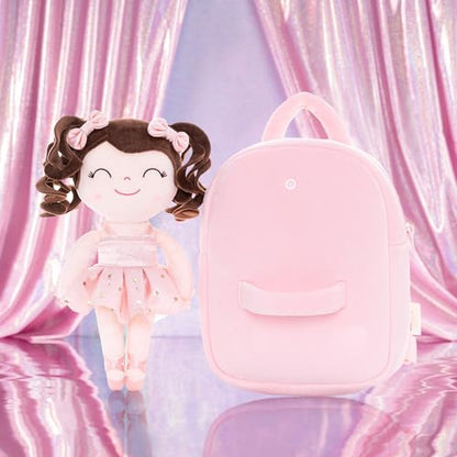 Gloveleya Toddler Backpack Baby Ballerina Girl Gifts Plush Curly Hair Ballet Backpack - Champagne Pink 9 inches - color: A0001, size: 9 inches