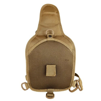 Fishing Chest Bag Outdoor Shoulder Bag Crossbody Chest Pack 20L Nylon Lightweight Storage Backpack with 3 Main Pockets Adjustable Strap for Hiking Camping Cyclin (20L) - color: Khaki