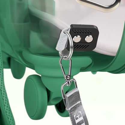 Cat Carrier Backpack with Silent Wheels, Clear Cat Stroller with Ventilation Holes, Telescopic Handle, Convenient Portable Cats Dogs Backpack for Travel (Green-B) - color: Green-B