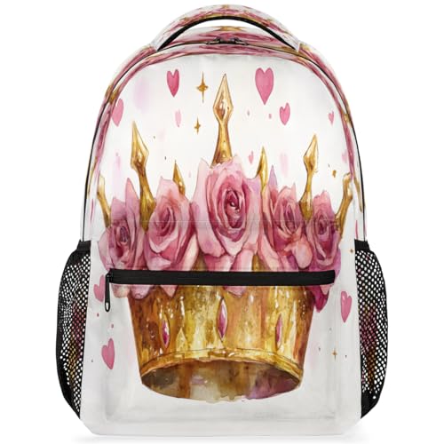 Gold Crown Laptop Backpack for Women 17 inch Backpacks Lightweight Computer Bag Rucksack Casual Daypack Work Travel - color: Multicolor-5