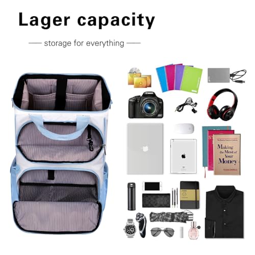 Hap Tim Travel Backpack Carry On Flight Approved, Laptop Backpack for School, Work Backpack Woman, White Blue（7651-WB） - color: White Blue