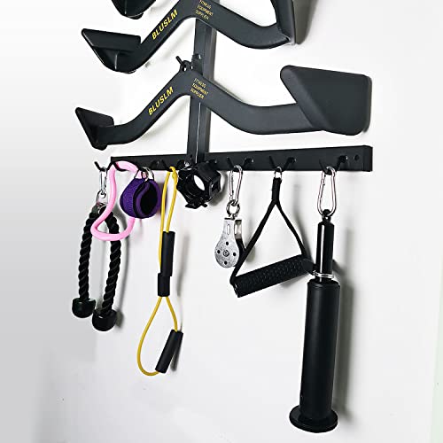 BLUSLM Lat Pull Down Bar Gym Accessory Rack, Lat Pulldown Attachments Cable Attachment Storage Rack for Mag Grip - Home Gym Fitness Heavy Duty A-Frame Stand - color: T-ZHIJIA