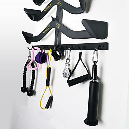 BLUSLM Lat Pull Down Bar Gym Accessory Rack, Lat Pulldown Attachments Cable Attachment Storage Rack for Mag Grip - Home Gym Fitness Heavy Duty A-Frame Stand - color: T-ZHIJIA