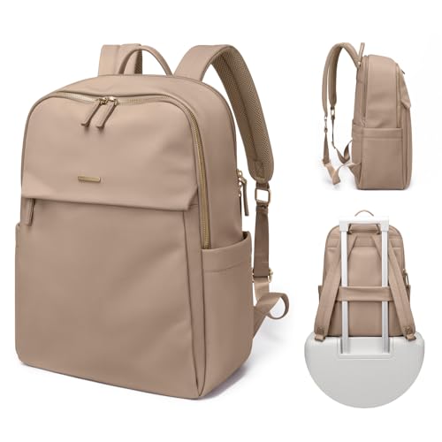 GOLF SUPAGS Women Laptop Backpack with Separate Laptop Compartment Fits 14 Inch Notebook Casual Daypack for Work Travel College Backpack Book Bags - color: Champagne-upgrade, size: 14 Inch