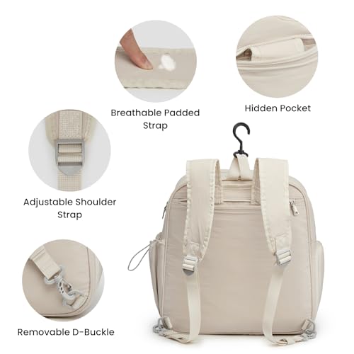 G4Free Pickleball Bag, Pickleball Backpack for Men and Women, Tote with Shoe Compartment and Waterproof Pocket - color: Beige