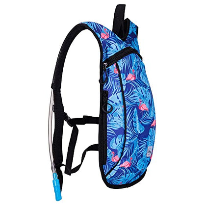 Vibe Festival Gear Rave Hydration Pack Backpack with 2L Water Bladder for Women Men – Festival Hydropack, Hydro Pack, Leak Proof, Lightweight – Teens, Party, Hiking, Running, Outdoor Sports - color: Flamingo