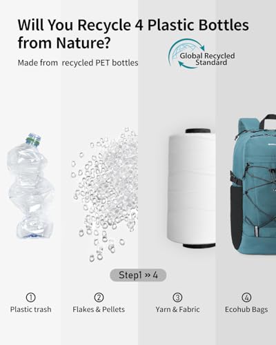 ECOHUB Hiking Backpack 30L Travel Backpack Lightweight Casual Daypack Water Resistant Camping Bag Outdoor Sports Back pack for Men Women - color: Green