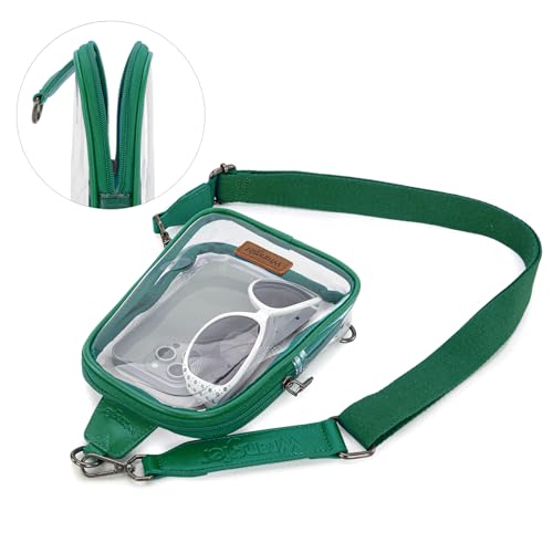 Wrangler Clear Bag for Stadium Events Crossbody Sling Purse for Sports - color: Small-green