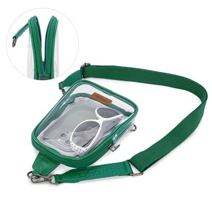 Wrangler Clear Bag for Stadium Events Crossbody Sling Purse for Sports - color: Small-green