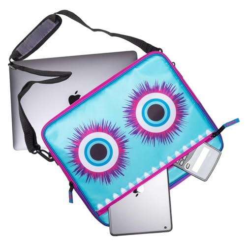 Case it 6 Pack Universal Monster Eye Zipper Binder with Removable Laptop Sleeve, 2-Inch O Rings, Shoulder Strap, LT-307-ME-C-MAG, Magenta - color: Magenta, size: 6 Pack