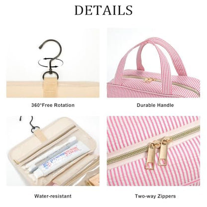 YOOLIFE Hanging Toiletry Bag - Large Capacity Personalized Travel Toiletry Bag for Women, Cruise Ship Essentials - Letter R, Blue - color: Blue, style: R