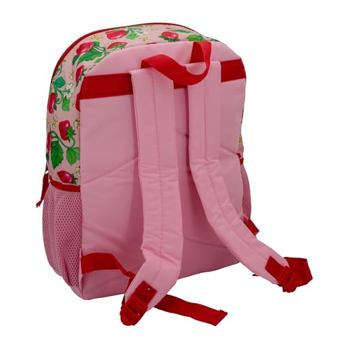 AI ACCESSORY INNOVATIONS Strawberry Shortcake 5 Piece Backpack Set, Flip Sequin Girls School Bag with Front Zip Pocket, 2 Side Mesh Pockets, Pink & Red - color: Strawberry Shortcake