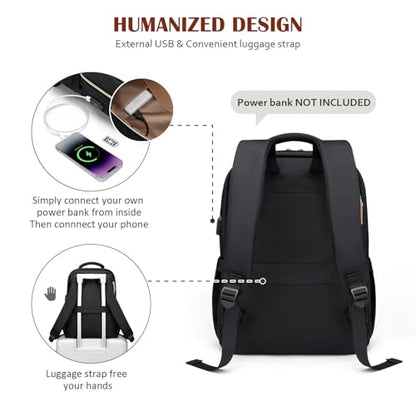 MDODO Laptop Backpack for Women,Travel Backpack with Laptop Compartment,Casual Daypack College Bookbag Computer Work Backpack, Black - color: Black-1 Pcs